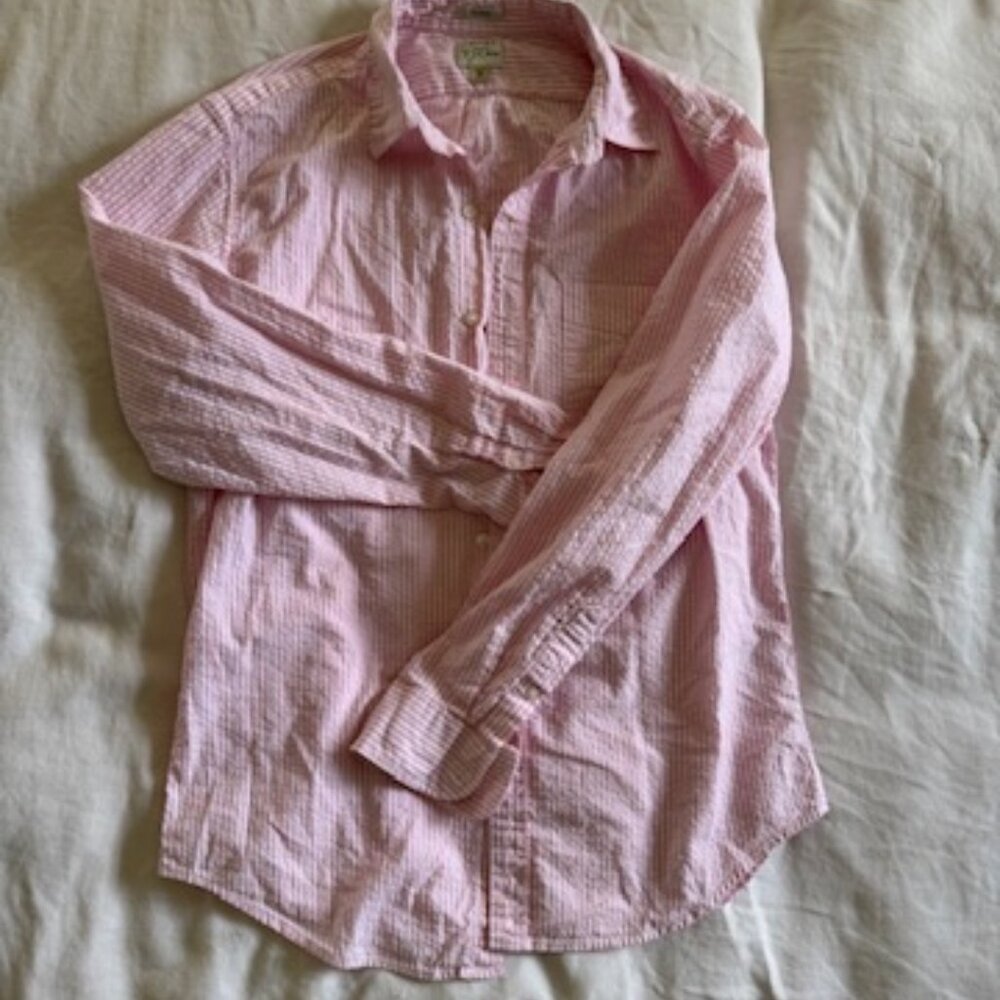 J.Crew Classic Seersucker Shirt Size M